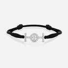 Challenge Black Silk Cord Bracelet in 9k White Gold with Diamonds