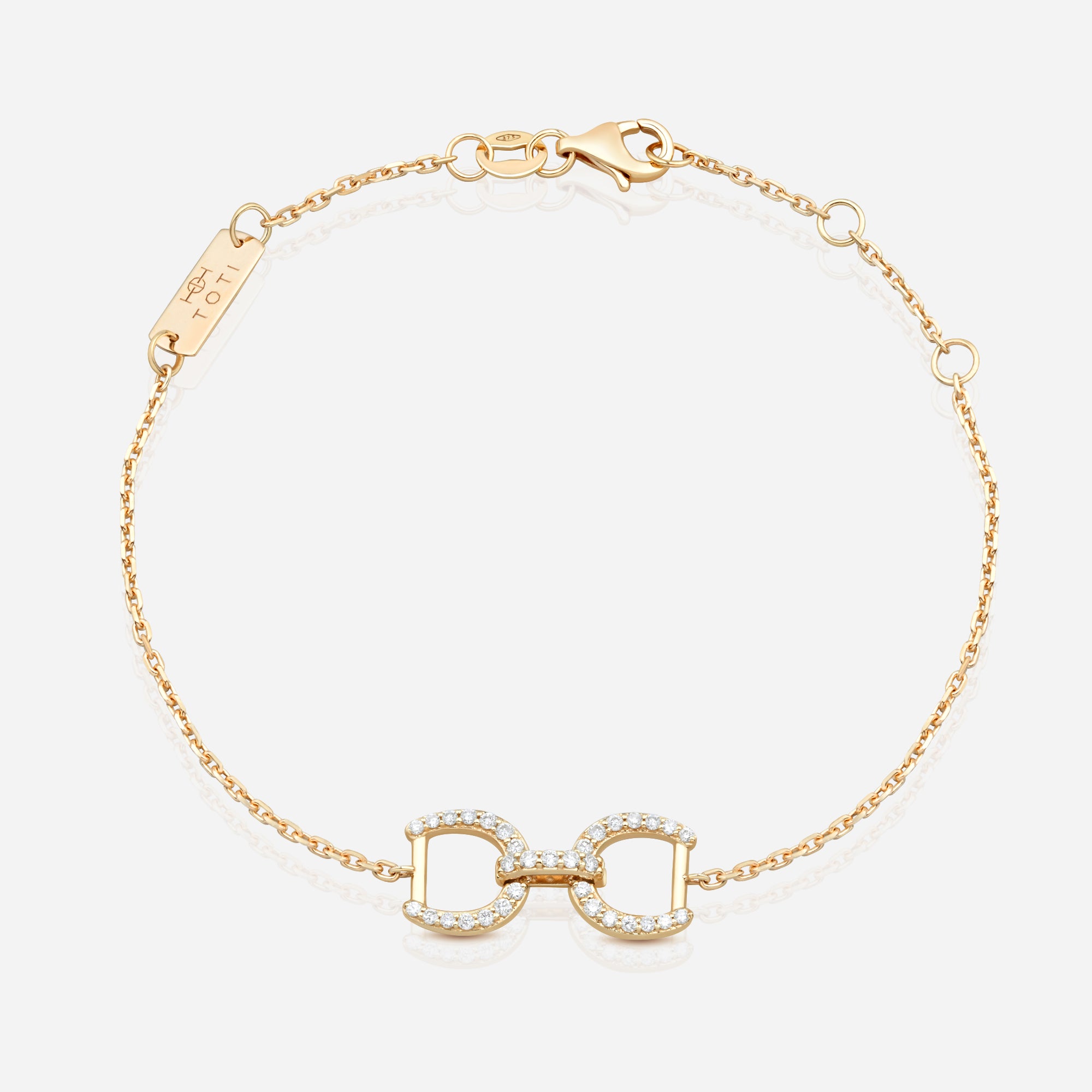 Connection Bracelet in 9k Yellow Gold with White Diamonds