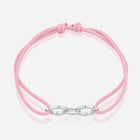 Destiny Connection Pink Cord Bracelet in Polished Silver
