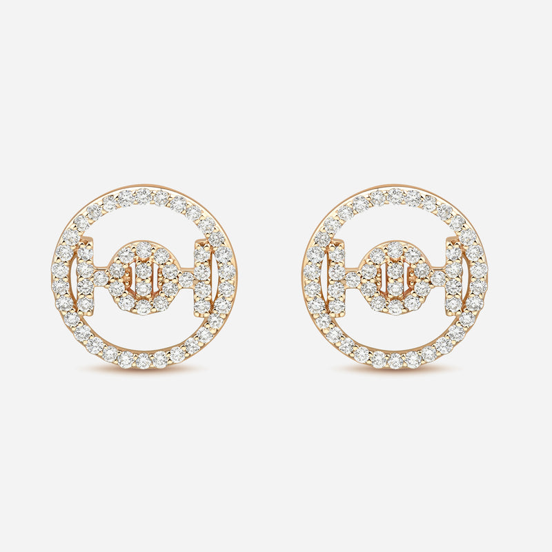 Challenge Studs in 9k Yellow Gold with White Diamonds