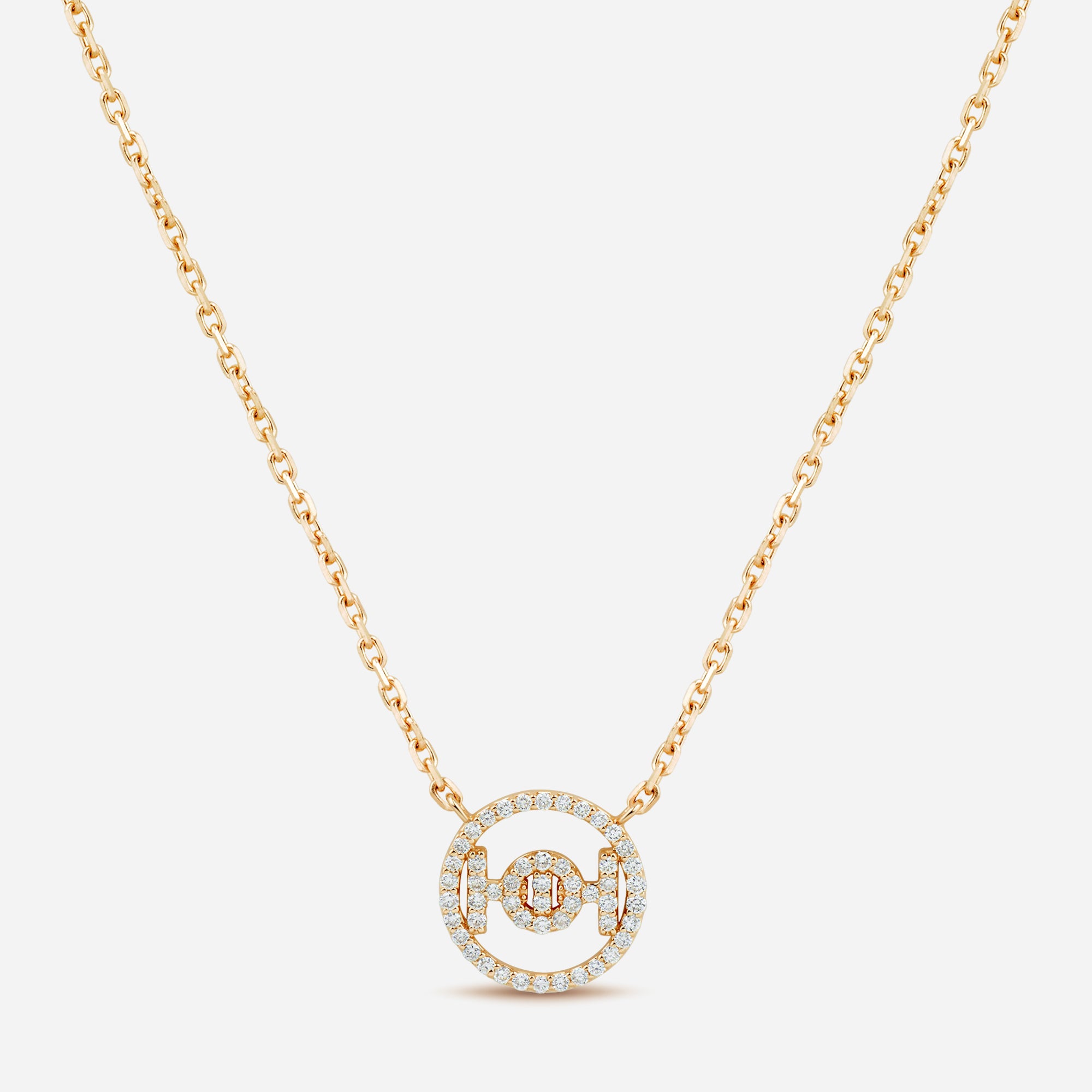 Challenge Necklace in 9k Yellow Gold with White Diamonds