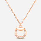 Connection Necklace in 18k Pink Gold with White Diamonds
