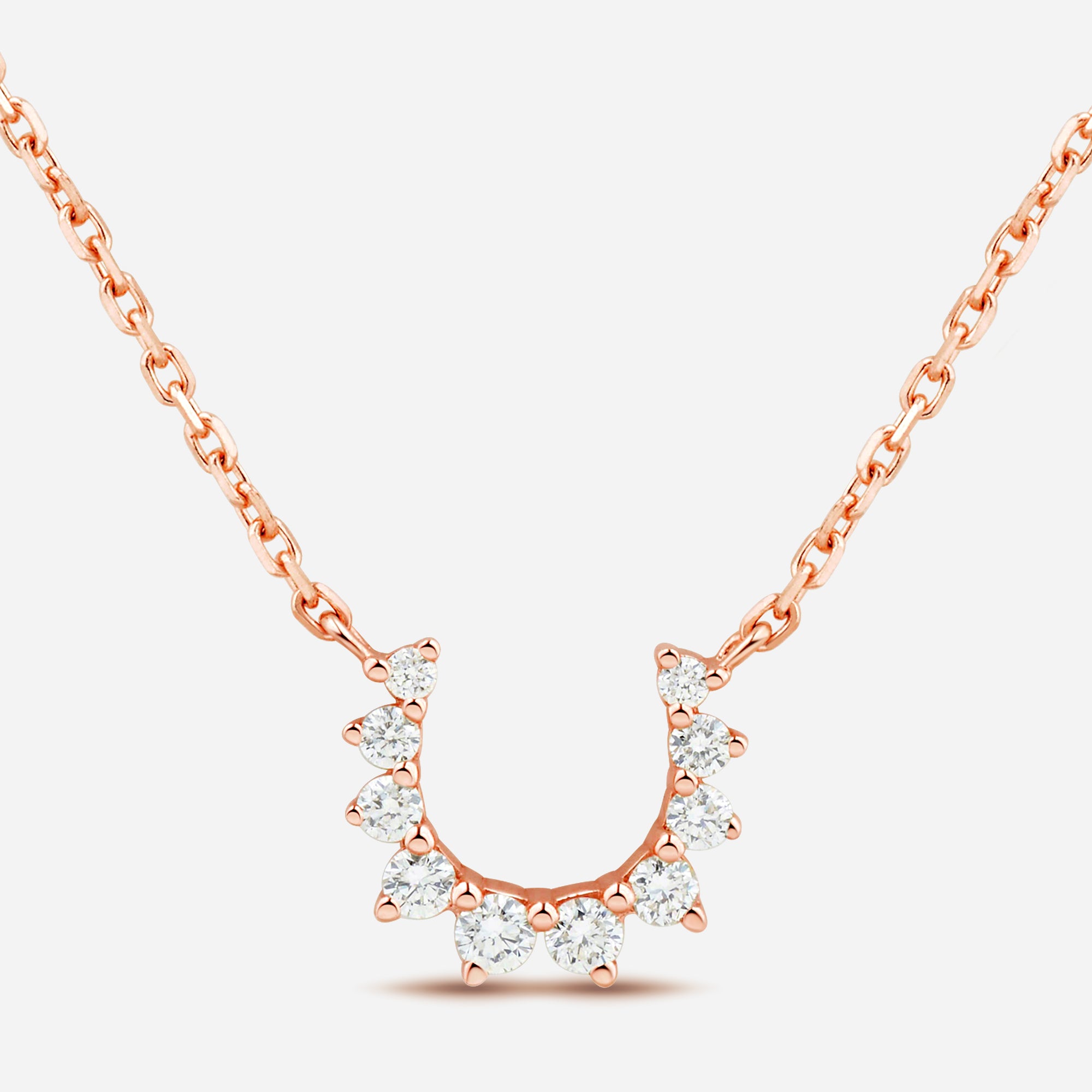 Confidence Necklace in 9k Pink Gold with White Diamonds