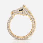 Celebration Horse Head Ring in 18k Yellow Gold with White Diamonds