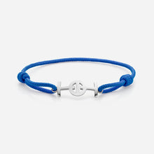 Challenge Electric Blue Cord Bracelet in Silver