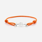 Challenge Orange Cord Bracelet in Silver