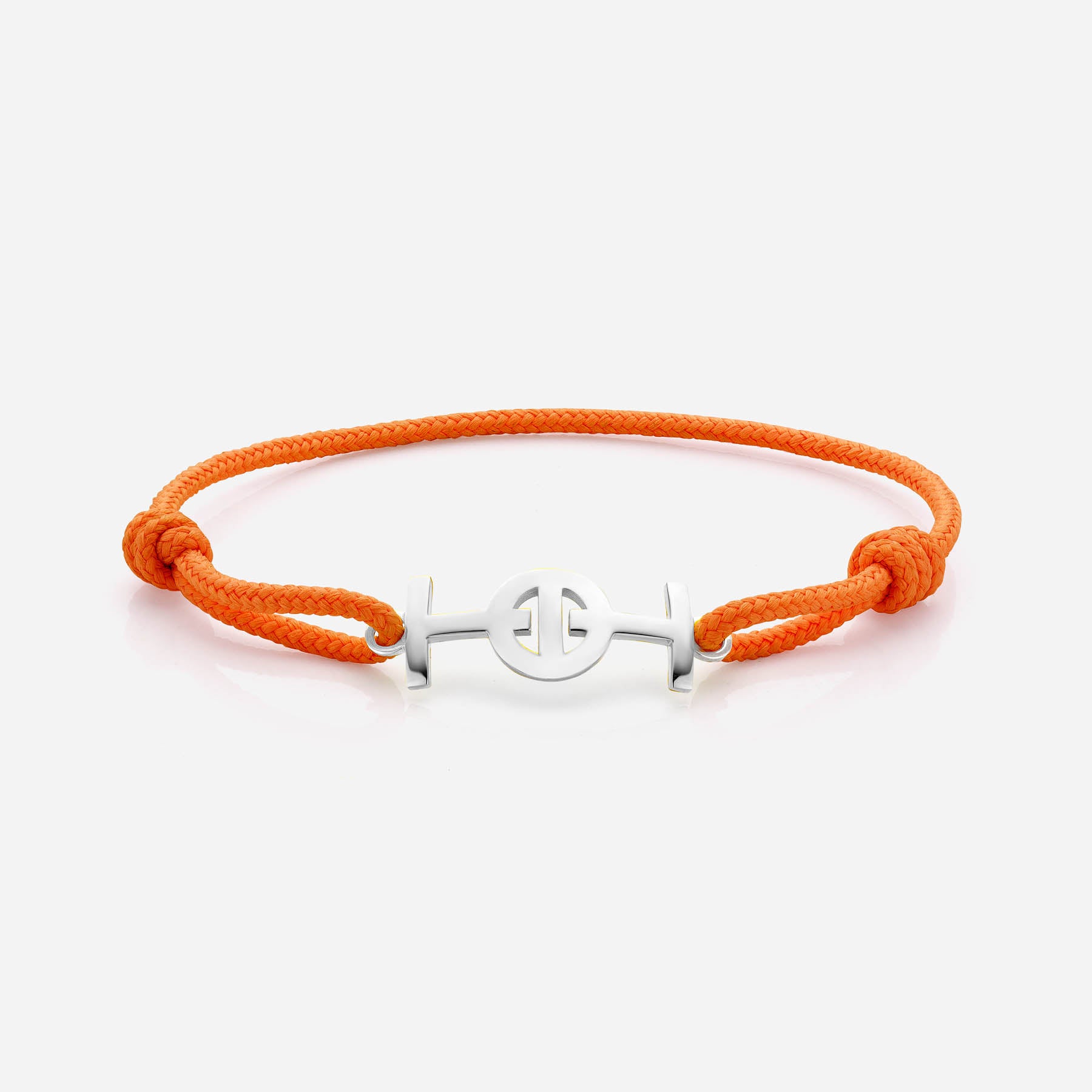 Challenge Orange Cord Bracelet in Silver