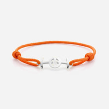 Challenge Orange Cord Bracelet in Silver