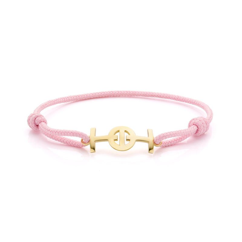 Challenge Pink Cord Bracelet in Plated Yellow Gold