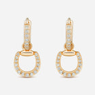 Connection Hoop Earrings in 9k Yellow Gold with White Diamonds