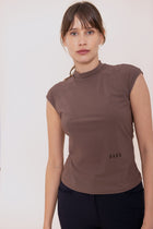 Totem Technical Short Sleeve Top in Coffee