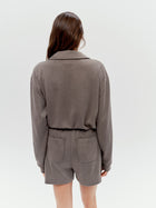 Valou Long Sleeve Polo in Coffee