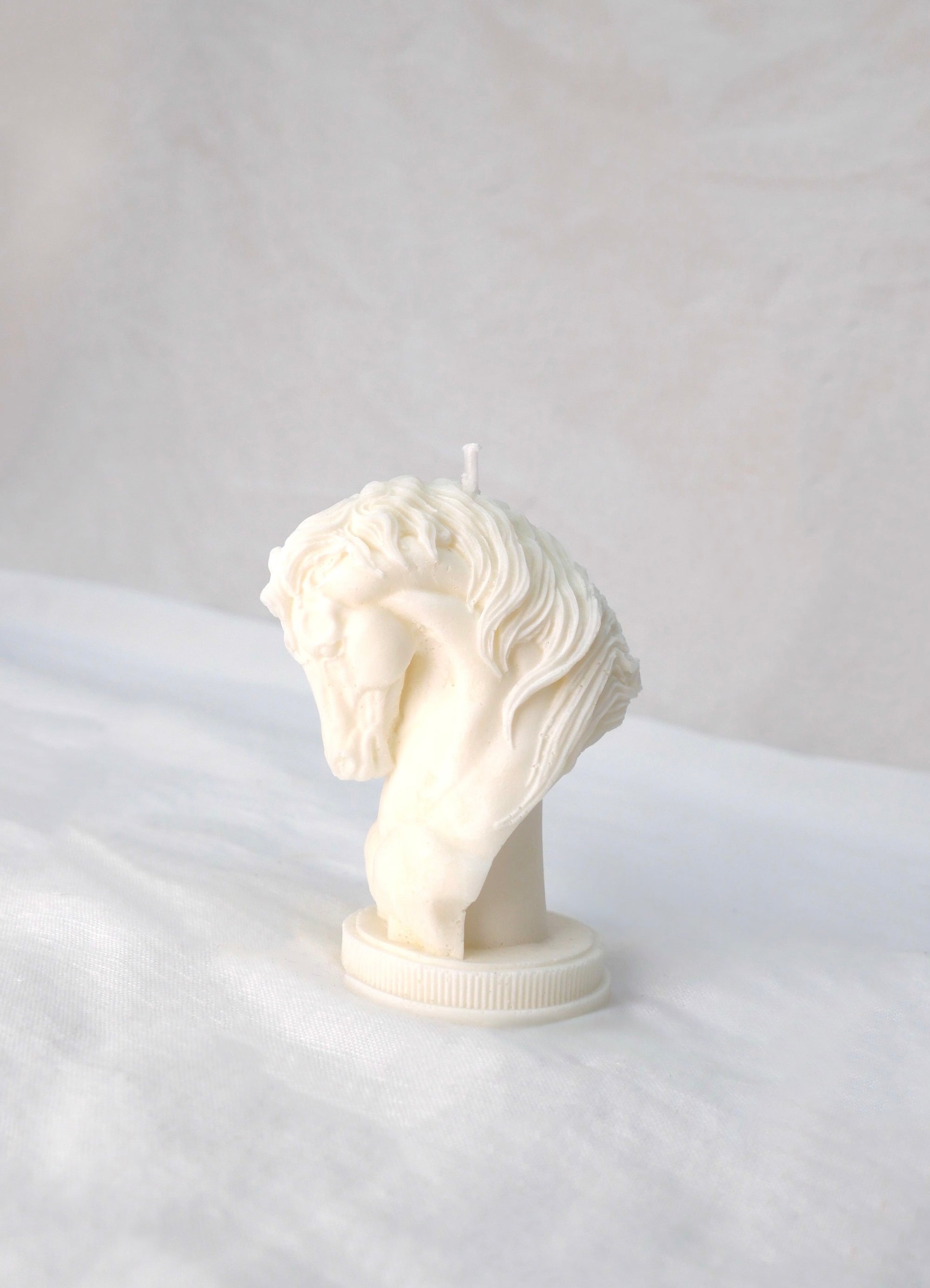Horse Candle in Soy White