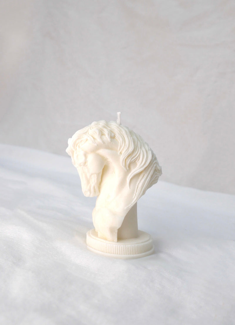 Horse Candle in Soy White