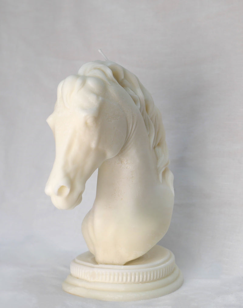 Horse Sculpture Candle in Soy White